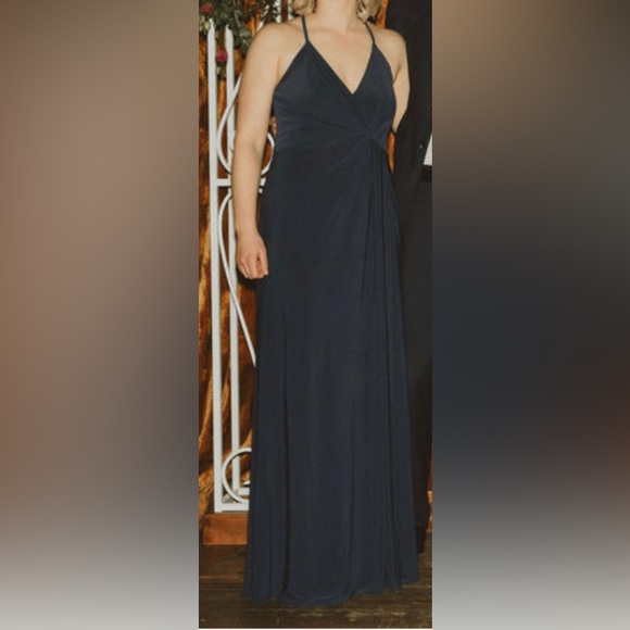 David’s Bridal Navy Bridesmaid Dress - Picture 2 of 5